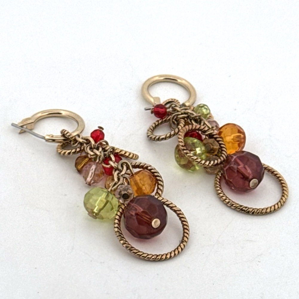 Multicolored Beads Dangle Earrings - image 1